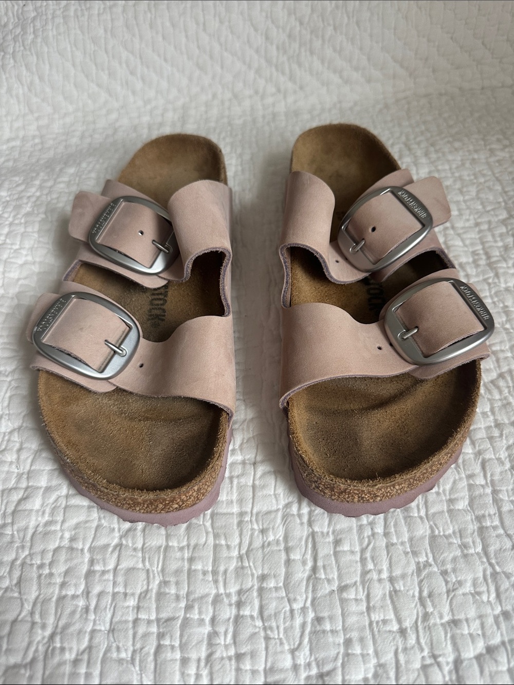 Birkenstock Arizona Double Buckle Sandals in Dusty Pink